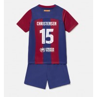 Barcelona Andreas Christensen #15 Heimtrikotsatz Kinder 2023-24 Kurzarm (+ Kurze Hosen)